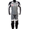Suzuki GSX-R Super Sports Grey Black Leather Motorcycle One Piece Suit